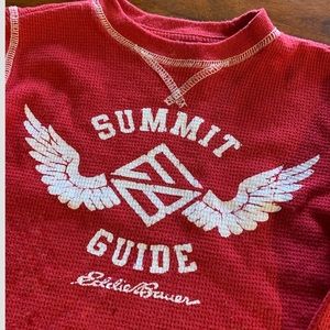 Eddie Bauer Boys Red Waffle Long Sleeve Shirt, size 3T